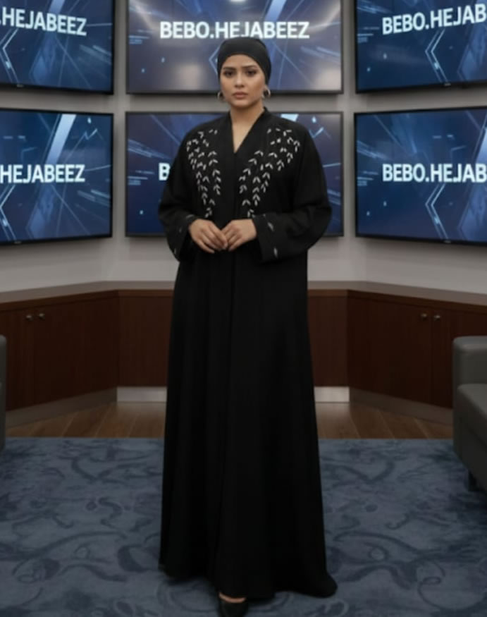 Black Embroidered Abaya