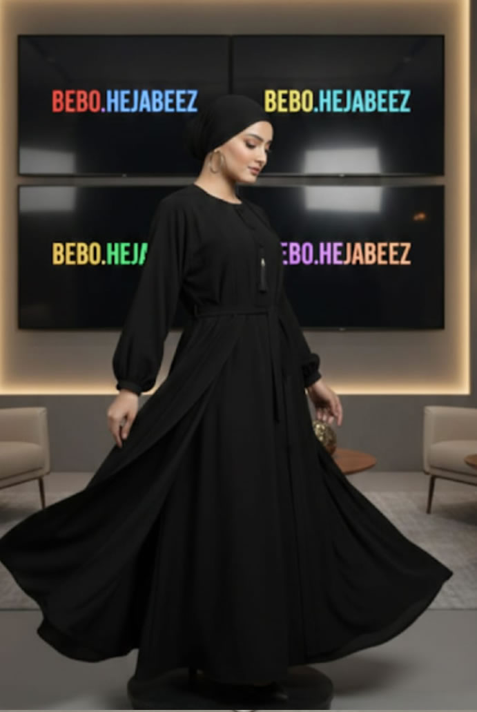Black Embroidered Abaya